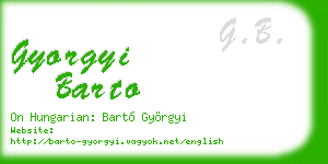 gyorgyi barto business card